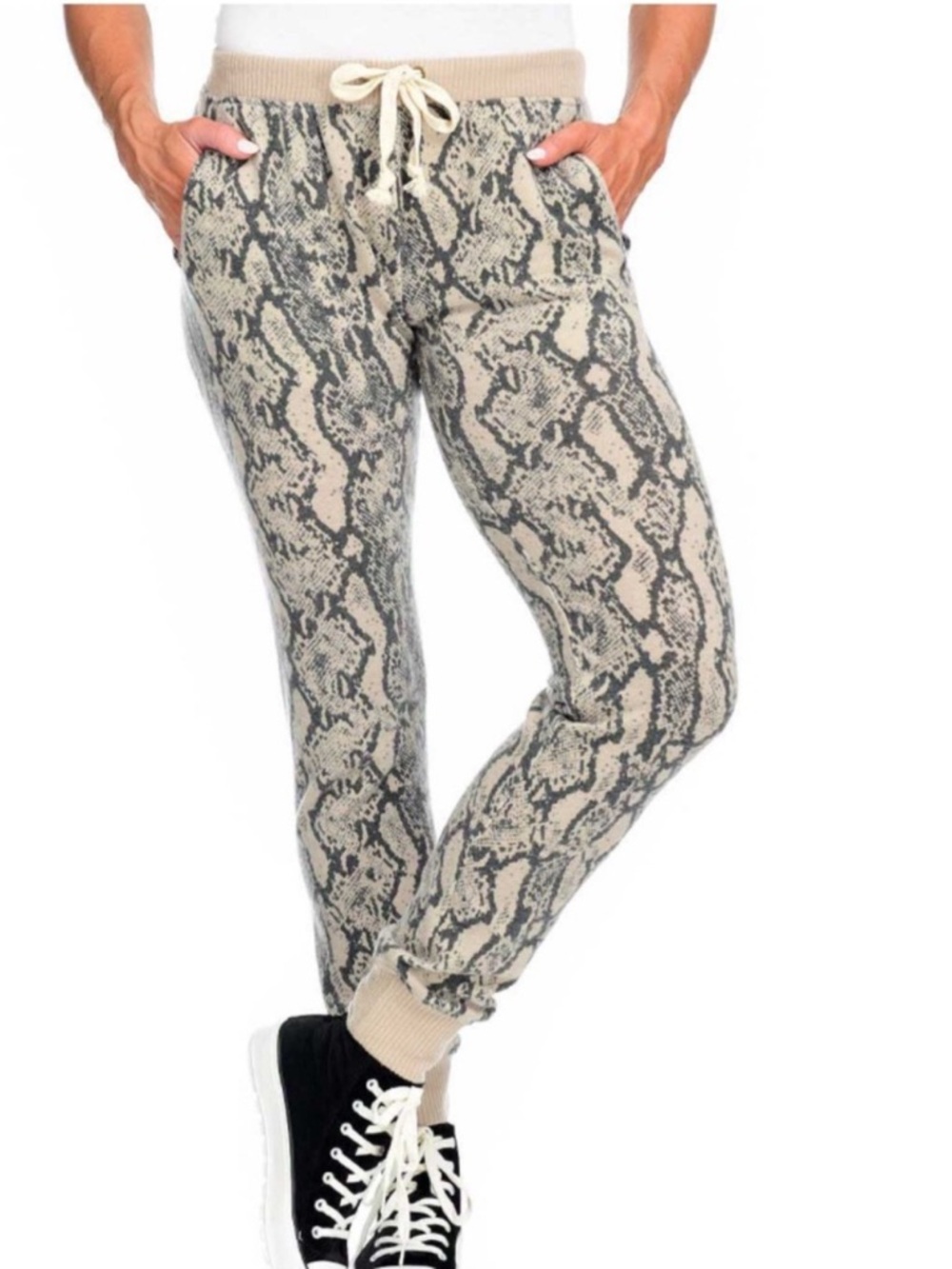 New Theo and Spence snake print comfy drawstring joggers-1x